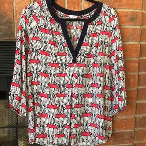 Cute elephant tunic in navy/hot pink/white